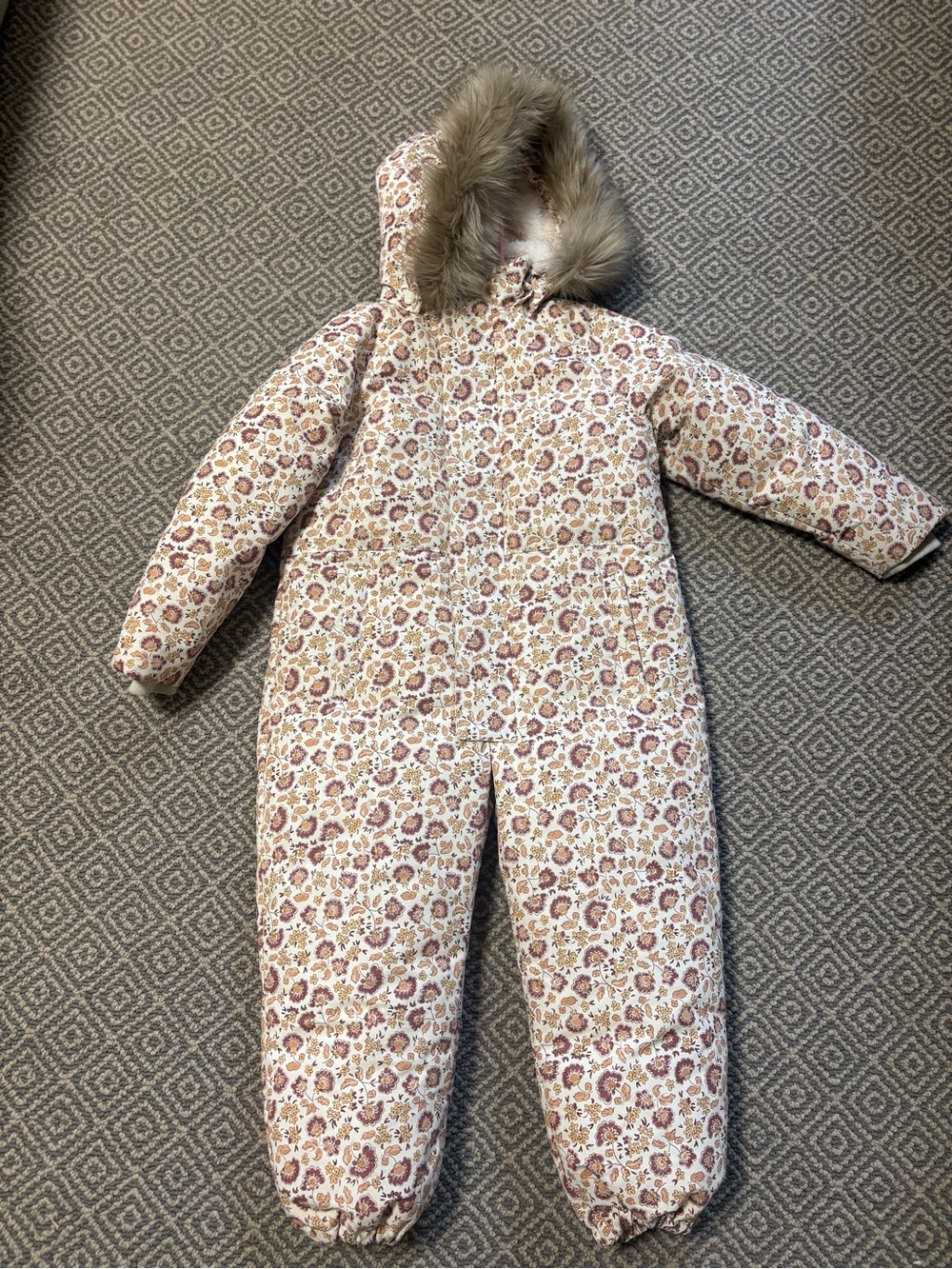 Rylee + Cru Cream Floral KIDS SNOWSUIT